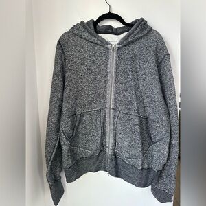 Wing + Horns Men's Fleece Lined Gray Zip-Up Hoodie XL